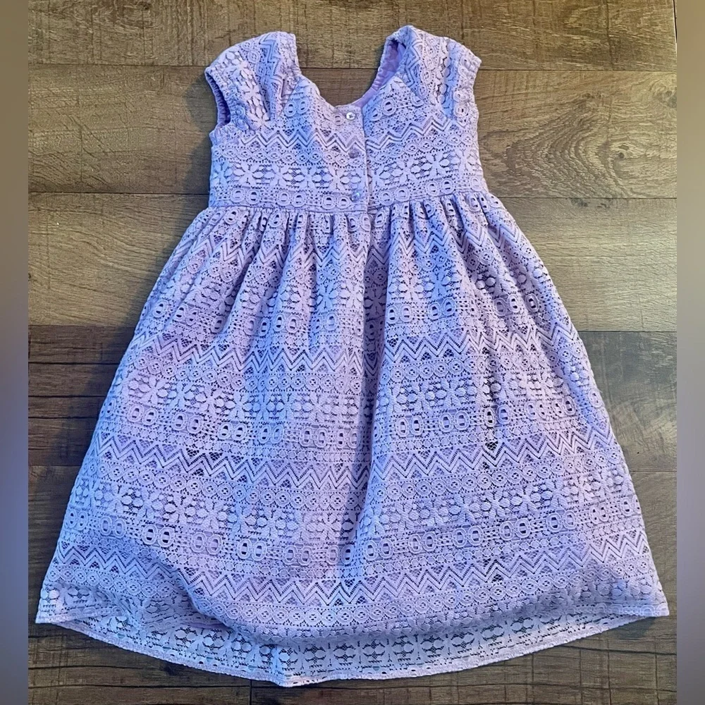 Laura Ashley London girls lined & layered lavender dress Sz 6 tulle